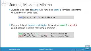 Info2024L20 Funzioni e metodi sulle liste Esercizio [upl. by Agan]