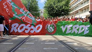 MarocArgentine 🇲🇦🇦🇷 Rossoverde Fan Walk SaintEtienne 🇫🇷🇲🇦 [upl. by Gredel]