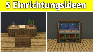 5 coole Einrichtungsideen für dein Haus  Minecraft Tutorial [upl. by Lenes]