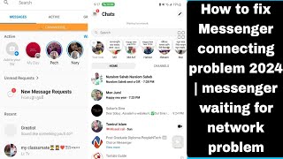 How to fix Messenger connecting problem 2024  waiting for network problem in messenger 2024 [upl. by Ermine26]