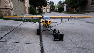 Hangar 9 Carbon Cub quotEILSAquot Arduino lighting taxi test [upl. by Ynnaffit]