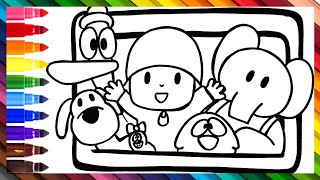 Dibuja y Colorea A Pocoyo Y Sus Amigos  Dibujos Para Niños [upl. by Ashlin420]