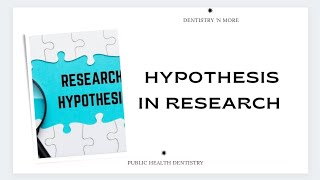 HYPOTHESIS IN RESEARCH [upl. by Tenrag108]