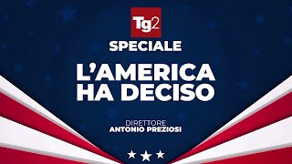 USA 2024  Rai 2 HD  Speciale Tg2 L’America ha deciso  Sigla  6 Novembre 2024 [upl. by Ronda]