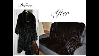 Making a Fur Throw amp Pillow from a Fur Coat [upl. by Oab]