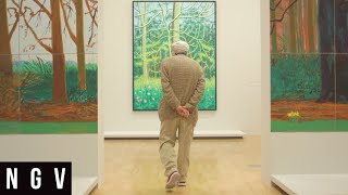 DAVID HOCKNEY REFLECTS ON THE EXHIBITION DAVID HOCKNEY CURRENT [upl. by Arah]