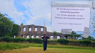 Burgruine Karlsburg von Karlstadt am Main ist aus Sicherheitsgründen halb abgesperrt seit 2023 [upl. by Nolly]