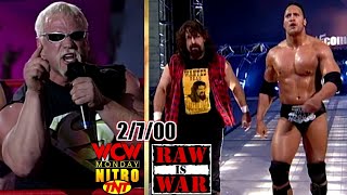 WWF RAW vs WCW Nitro  February 7 2000 Full Breakdown  10Man Mega Tag  Steiner Shoots On Flair [upl. by Enaile]