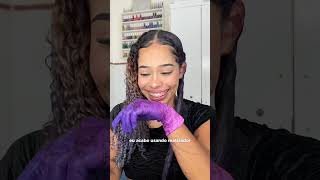 Retocando meu cabelo de roxo ⭐️ pintandocabelo cacheada cachos finalizacaodecachos cacheadas [upl. by Groscr401]