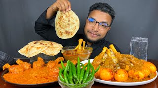 ASMR EATING POROTTA CHICKEN CURRY AND MUTTON CURRY WITH FRIED RICE  FOOD EATING SHOW [upl. by Schinica]