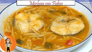 Merluza con Fideos  Receta de Cocina en Familia [upl. by Ahsal653]