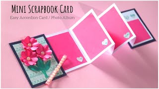 Mini Scrapbook Card  DIY Photo Album  Easy Accordion Card  Greeting Card Making Tutorial [upl. by Halimeda]