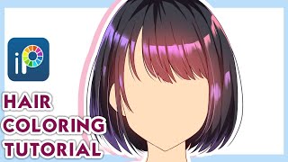 【Ibis Paint】Hair Coloring Tutorial  Ibis Paint X Tutorial [upl. by Yentnuoc]