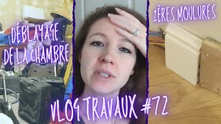 Déblayage de la chambre livraison Ikea et premières moulures VLOG Travaux de rénovation épisode 72 [upl. by Floss]