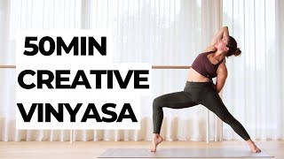 50Min Creative Vinyasa Flow  Intermediate to Advanced [upl. by Otrebile]