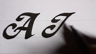 How to write A amp B in calligraphy style  calligraphy [upl. by Erhart729]