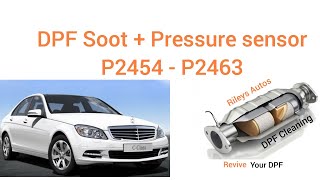 Fix P2454  P2463 DPF Pressure sensor  DPF soot content not OK Mercedes Benz 21 CDI diesel how to [upl. by Aracot]