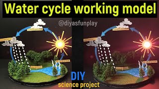 water cycle working model  water cycle project working model  science project  diyas funplay diy [upl. by Eejan]