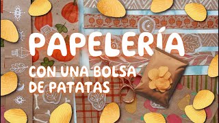 PAPELERÍA BONITA CON UNA BOLSA DE PATATAS 🦋 MANUALIDADES CON PAPEL para HACER EN CASA en OTOÑO [upl. by Nerrad]