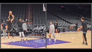 Mikal Bridges and Cam Johnson back in Phoenix getting up shots [upl. by Nohtanoj]