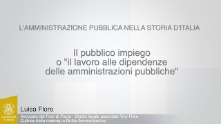 Flore  01  Il pubblico impiego o quotIl lavoro alle dipendenze della pubblica amministrazionequot [upl. by Guss]