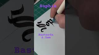 How to write ✍️Sophie blackletter calligraphy batarde name shorts fyp [upl. by Coray469]