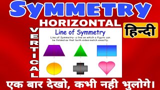 What is Symmetry  Class  4th  Explained Vertical and Horizontal lines of symmetry in Hindi [upl. by Ciredor]