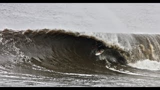 Surfing Hurricane Irene  Jersey Barrels [upl. by Namurt384]