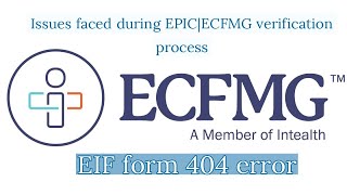 Issue faced during EPICECFMG uploading EIF form downloading and Delay in varification from PMDC [upl. by Oel]