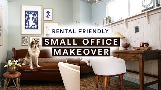 85 SQ FT SMALL OFFICE MAKEOVER ✨ ALL Facebook Marketplace  Rental Friendly [upl. by Llevrac]