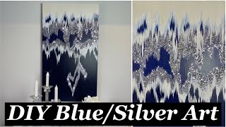 Easy DIY BlueSilver Glitter Art [upl. by Seadon]