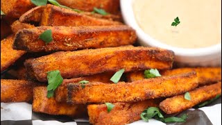 CRISPY AND Delicious Sweet Potato Fries in the Air Fryer with a special sauceSweet Potato Fries [upl. by Leavy859]