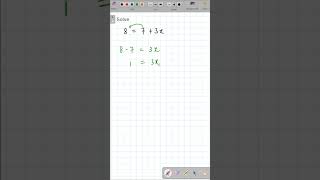 solve linear equations 1 🔥 maths algebra mathshorts [upl. by Akinnor]