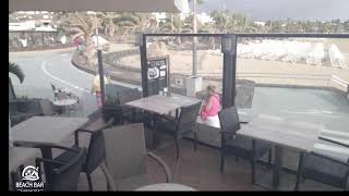 Webcam Lanzarote  Live Stream from the Beachbar in Costa Teguise [upl. by Ahsemik403]