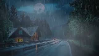 Heavy Rain in a Dark Forest at Night Calming Sounds for Insomnia Meditation and Deep Relaxation [upl. by Rahsab]