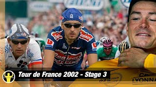 Tour de France 2002  stage 3highlights  Jacky Durand breakaway will Zabel finally win [upl. by Lleihsad]