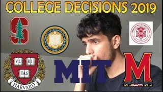 COLLEGE DECISIONS REACTION 2019  Harvard Stanford MIT Berkeley Carnegie Mellon UMD [upl. by Ahsenek]