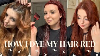 sooyou wanna dye your hair red heres everything you need♡ tutorial  hair dye formula [upl. by Lebaron]