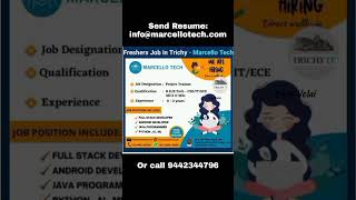 Trichy 2024 Freshers jobs tamil  Trichy software jobs tamil  trichy jobs  IT jobs  Enge Velai [upl. by Ilysa]