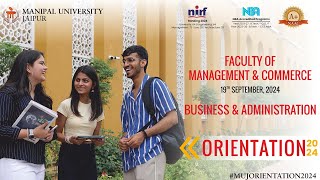 OERIENTATION 2024 I FACULTY OF MGMT amp COMMERCE I MANIPAL UNIVERSITY JAIPUR I 19TH SEPTEMBER 2024 [upl. by Saiff]