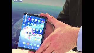 Chinas foldable smartphone displayed at CES in Las Vegas [upl. by Kieger]