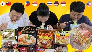 Tasting RAMEN INSTANT NOODLES From Around the World [upl. by Mag]