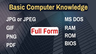 Full Form of JPG  Full form of PNG  Full form of PDF  Basic computer [upl. by Griffin]