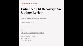 Enhanced Oil Recovery An Update Review  RTCLTV [upl. by Llacam]