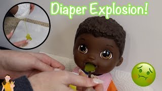 Baby Alive Nate Eats Green Veggies Food Exploding Diaper  Kelli Maple [upl. by Teiv]