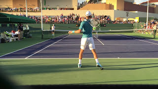 Novak Djokovic amp Victor Troicki  Indian Wells Practice 31117 Court Level 60fps [upl. by Ahsietal252]