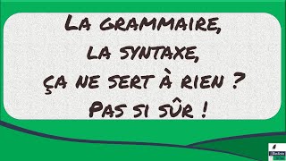 La grammaire la syntaxe ça ne sert à rien  Pas si sûr [upl. by Aenet390]