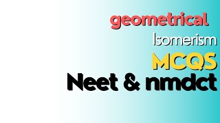 mcqs geometrical isomerism fscchemistryneet viral [upl. by Akinahs537]