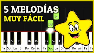 5 CANCIONES FÁCILES para Piano Tutorial Synthesia [upl. by Ahsenid]