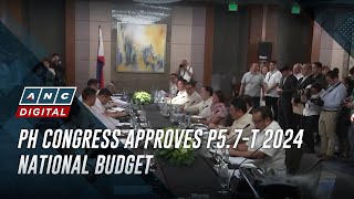 PH Congress approves P57T 2024 national budget  ANC [upl. by Nelda817]